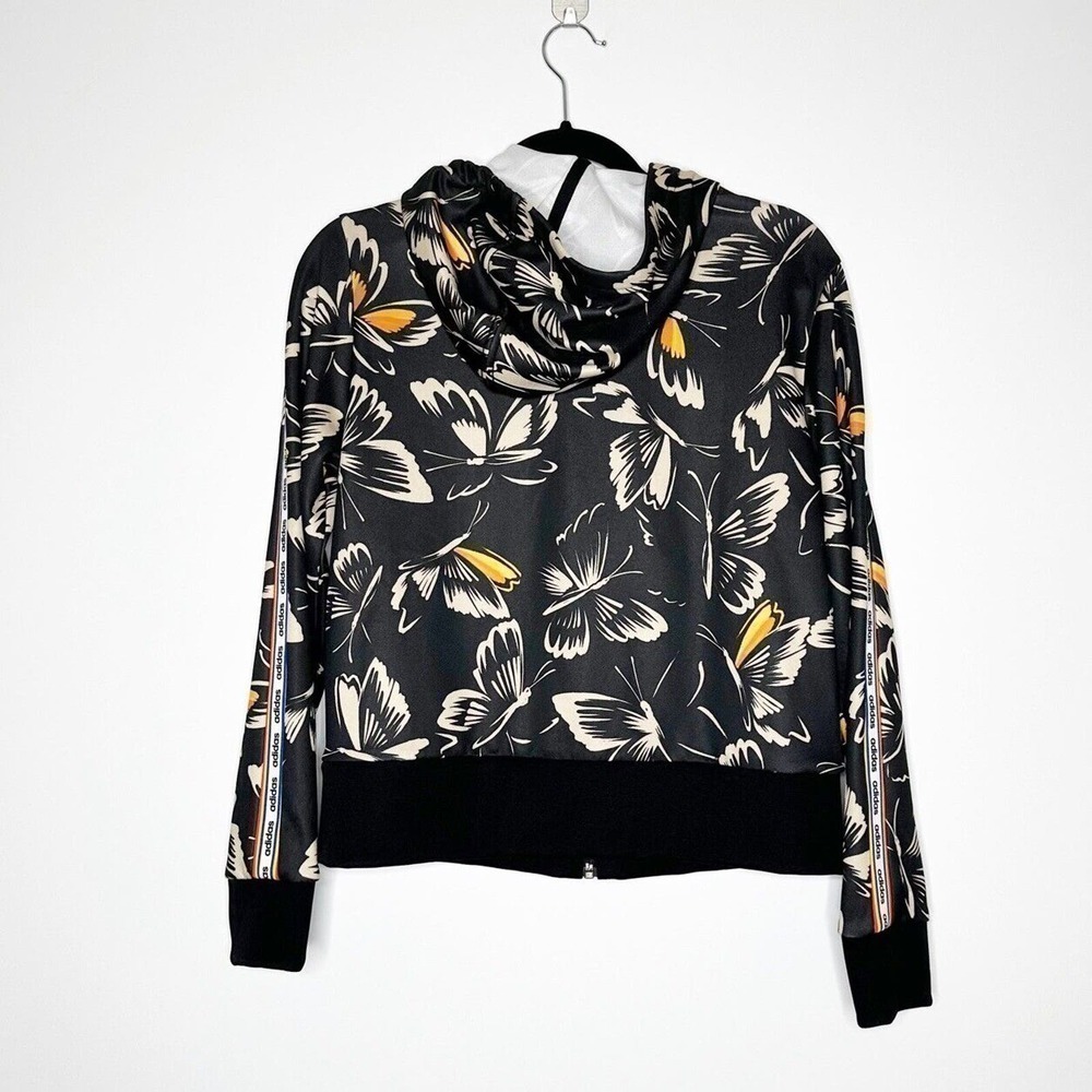 Adidas X Farm Rio Butterfly Track Jacket Hoodie Full Zip Womens Black Size Small - Picture 4 of 6